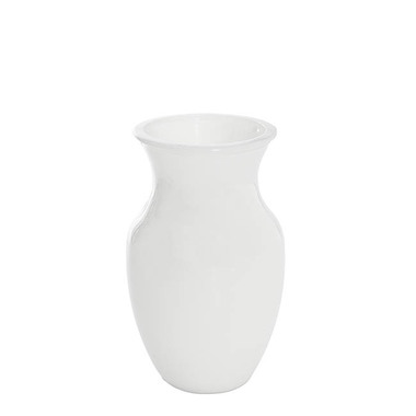 C Glass Vases - Recycled Style Glass Vases - Glass Ginger Flared Vase Solid White (12Dx20cmH)