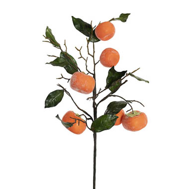 Gift AF - Artificial Berries - Persimmon Branch Spray Orange (70cmH)