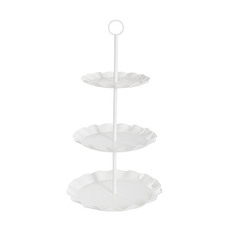 Gift Wedding - Cake Stands - Cake Display Metal Stand 3 Tier White (46cmH)