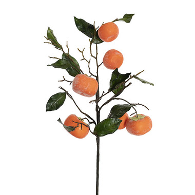 Gift AF - Artificial Berries - Persimmon Branch Spray Orange (70cmH)