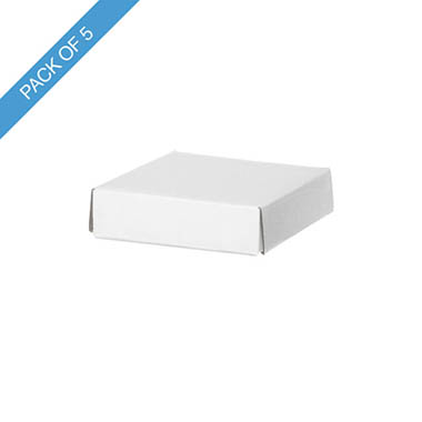 Pack GBox - Gift Box With Lid - Posy Box Lid Mini Gloss White Pack 5 (14x14x3.5cmH)