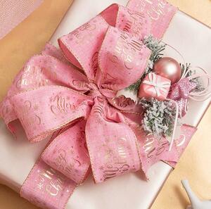 Our Linen Ribbon in Light Pink has a Merry Christmas print in gold foil with gold wire edge and is perfect for all your hamper or gift giving needs this Christmas 🎀 

At 60mm wide and 20m in length you are sure to have enough to add those finishing touches to your bouquets, gift bags, hampers or wrapped gifts.

This width of ribbon is perfect to decorate your Christmas tree or wreath or for crafts and event decorations.
 With a wire edge you can be assured your ribbon will hold its bow shape for all your styling needs.

SKU: 2119049BP

.
.
#kochandco #kochinspo #christmasribbon #pinkchristmas #linenribbon