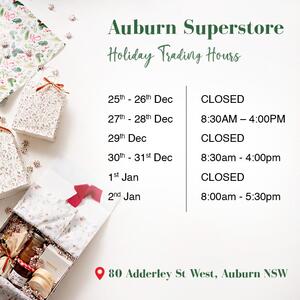 🛒 Want to shop at our Auburn Superstore during the Christmas Holidays? We’ve got you covered! See our Superstore Holiday Trading Hours.

Check out our website via the link in our bio for further info.
.
.
.
#koch #kochandco #christmasiscoming #christmas2024 #xmas #holidaytradinghours #tradinghours