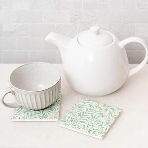 Protect your surfaces in style with this set of 4 square coasters, each measuring 10cm by 10cm with a 0.7cm thickness. 

Featuring a vibrant green leaf pattern, these coasters add a natural touch to your decor. The cork base ensures they stay securely in place, preventing any unwanted sliding. 

Perfect for both everyday use and special occasions.

ITEM: 2249006GR
.
.
#kochandco #kochinspo #botanicalcoasters #ceramiccoasters #homedecor