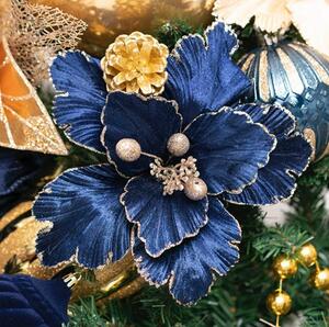 Add a touch of festive elegance to your holiday decor with our Christmas Poinsettia Flower Clip in a deep Navy Blue. The flower head is accented with champagne glitter on the outer edges and inner parts of the petals. 

This clip can be easily attached to Christmas tree branches, wreaths, garlands, or any seasonal arrangement, bringing a luxurious and sparkling touch to your celebrations.

The flower head measures 24cm in diameter and stands 10cm tall. 
It is available in packs of three.

SKU: 33001070NV

.
.
#kochandco #kochinspo #bluepoinsettia #christmaspoinsettia #christmasfloraldecor #christmastreedecorations