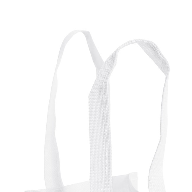 Poly Flax Jute Posy Bag w Liner White (13.5x13.5x13.5cmH)