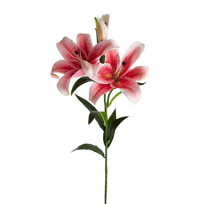 Real Touch 3D Tiger Lily 3 Head Pink (90cmH)
