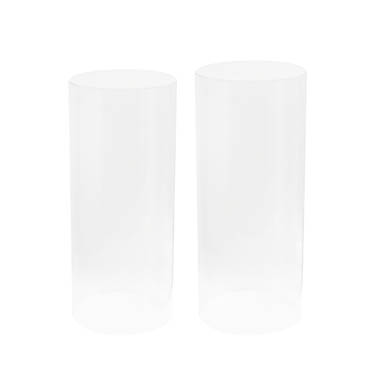 Acrylic Pedestals - Round Deluxe Acrylic Plinth Set 2 Clear (30x70cmH)