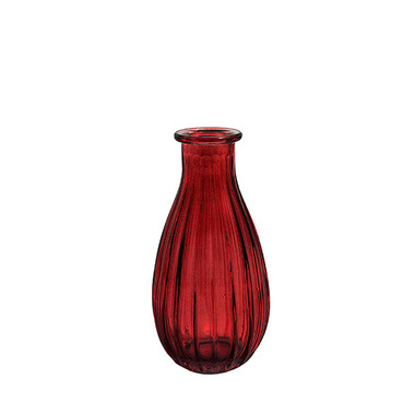 C Glass Vases - Glass Bottles - Glass Vintage Bottle Cafe Bud Vase Red (7x14.5cmH) 220ml