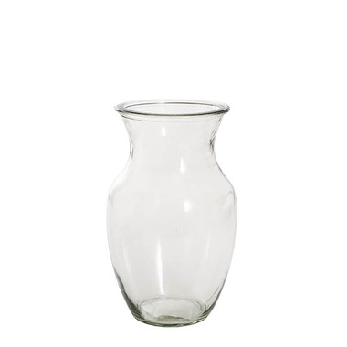 C Glass Vases - Recycled Style Glass Vases - Glass Ginger Flared Vase Solid Clear (12Dx20cmH)