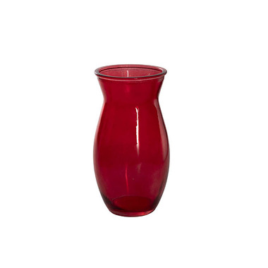 C Glass Vases - Recycled Style Glass Vases - Glass Country Samantha Red (13Dx24.5cmH)