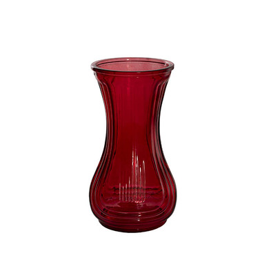 C Glass Vases - Recycled Style Glass Vases - Glass Country Tapered Vase Red (11Dx20cmH)