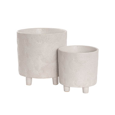 Ceramics Pots - Pots for Plant - Home Accents Plant Pot White Set 2 (20.5Dx20.5cmH)