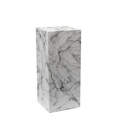 Gift U&P - Fibreglass Pedestals - Fibreglass Plinth Square Marble White (32x32x71cmH)