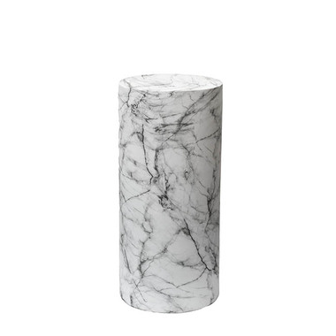 Gift U&P - Fibreglass Pedestals - Fibreglass Plinth Round Marble White (33cmDx71cmH)
