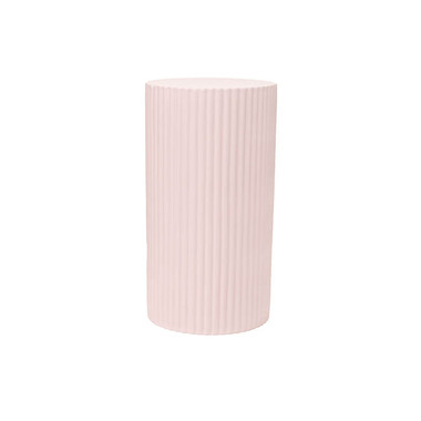 Gift U&P - Fibreglass Pedestals - Fibreglass Ripple Plinth Round Baby Pink (32cmDx50cmH)