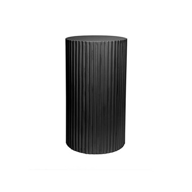 Gift U&P - Fibreglass Pedestals - Fibreglass Ripple Plinth Round Matte Black (32cmDx50cmH)
