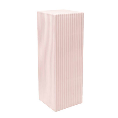 Gift U&P - Fibreglass Pedestals - Fibreglass Square Ripple Plinth Matte Baby Pink(33x33x91cmH)