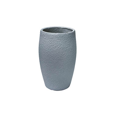 Gift U&P - Fibreglass Urns - Fibreglass Round Planter Pot Matte Stone Blue (26x42cmH)