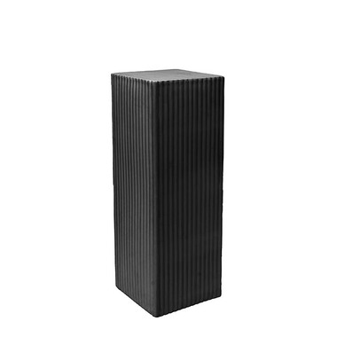 Gift U&P - Fibreglass Pedestals - Fibreglass Square Ripple Plinth Matte Black (32x32x71cmH)