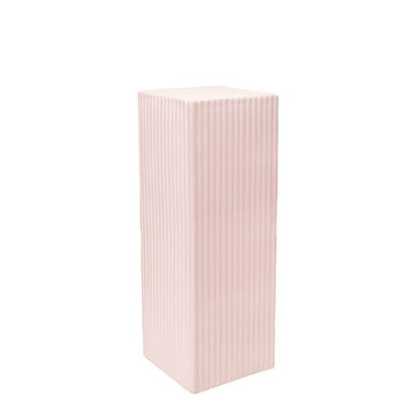 Gift U&P - Fibreglass Pedestals - Fibreglass Square Ripple Plinth Matte Baby Pink(32x32x71cmH)