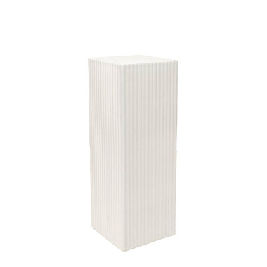 Gift U&P - Fibreglass Pedestals - Fibreglass Square Ripple Plinth Matte White (32x32x71cmH)