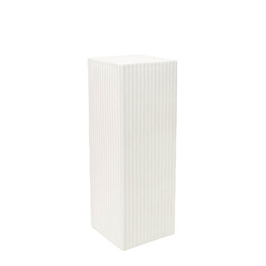 Gift U&P - Fibreglass Pedestals - Fibreglass Square Ripple Plinth Gloss White (32x32x71cmH)