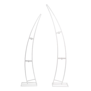 Gift Wedding - Wedding Centrepieces - Backdrop Curved Metal Arch Frame Set 2 White (175cmH&200cmH)