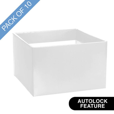 Posy Boxes - Large Posy Box Autolock Base Pack 10 White (22x14cmH)