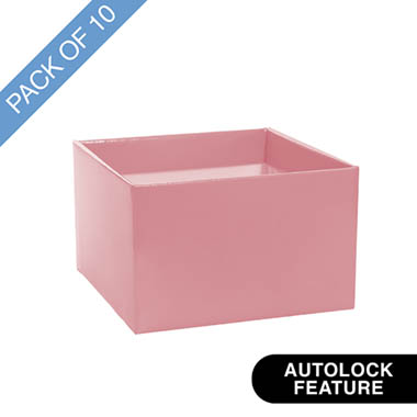 Posy Boxes - Medium No.6 Posy Box Autolock Base Pk10 Baby Pink (16x12cmH)