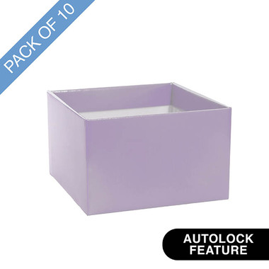 Posy Boxes - Medium No.6 Posy Box Autolock Base Pk10 Lavender (16x12cmH)