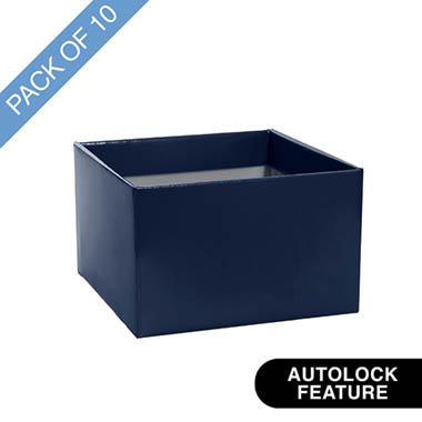 Posy Boxes - Medium No.6 Posy Box Autolock Base Pk10 Navy Blue (16x12cmH)