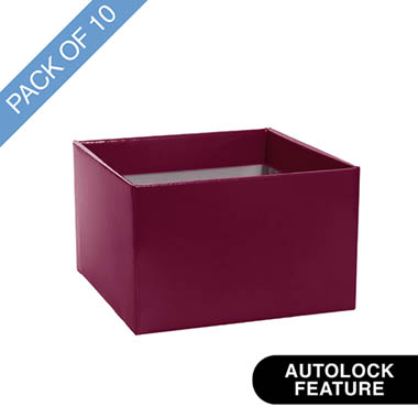 Posy Boxes - Medium No.6 Posy Box Autolock Base Pk10 SugarPlum (16x12cmH)