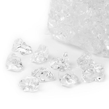 Acrylic Rocks - Acrylic ICE Crystal Scatters 18mm Clear Bright (340g Bag)