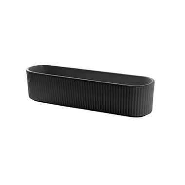 Ceramics Pots - Pots for Plant - Ceramic Trough Large Matte Black (30.8x7.7Dx7.3cmH)