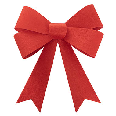 Ribbon Fabric - 23 - Christmas Bows - Pre-Made Bow Velvet Top Red (28*37cm)