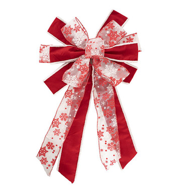 Ribbon Fabric - 23 - Christmas Bows - Pre-Made Bow Christmas Ribbon Large Red (30Wx40Lcm)