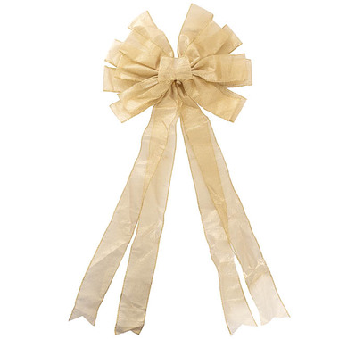 Ribbon Fabric - 23 - Christmas Bows - Pre-Made Bow Christmas Ribbon Extra Large Gold (38Wx75Lcm)