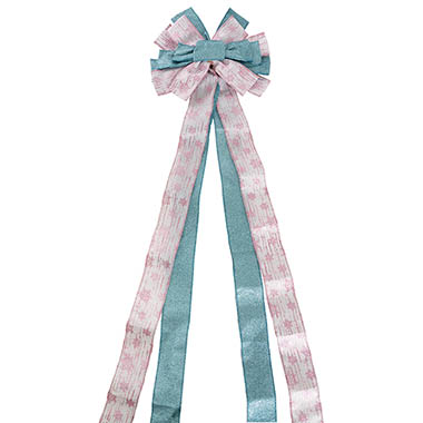 Ribbon Fabric - 23 - Christmas Bows - Pre-Made Bow Luxury Tree Topper Pastels (33Wx113Lcm)