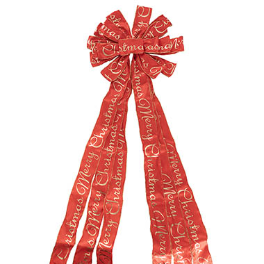 Ribbon Fabric - 23 - Christmas Bows - Pre-Made Bow Luxury Tree Topper Red & Gold (33Wx113Lcm)