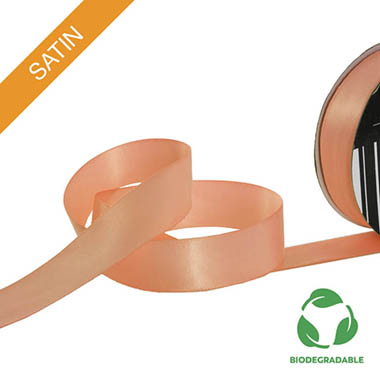 Biodegradable Ribbon - Ribbon Bio-Poly Blend Deluxe Satin Peach (25mmx25m)