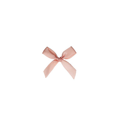 Pre-Made Ribbon Bows - Pre-Made Ribbon Bow 10mm Satin Dust Pink Pack 24 (3.5cm)