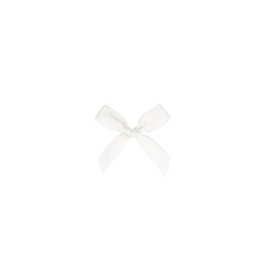 Pre-Made Ribbon Bows - Pre-Made Ribbon Bow 10mm Satin White Pack 24 (3.5cm)