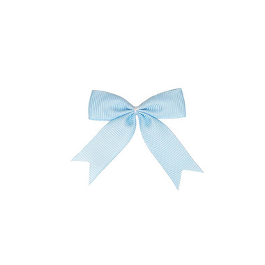 Pre-Made Ribbon Bows - Pre-Made Ribbon Bow Grosgrain Baby Blue Pack 24 (15mmx5cm)