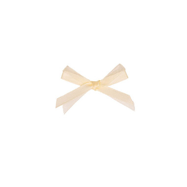 Pre-Made Ribbon Bows - Pre-Made Ribbon Bow Organza Satin Ivory Pack 24 (6mmx5cm)