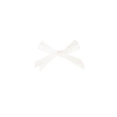 Pre-Made Ribbon Bows - Pre-Made Ribbon Bow Organza Satin White Pack 24 (6mmx5cm)