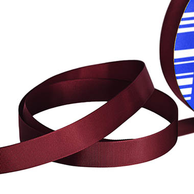 Grosgrain Ribbons - Jumbo Bulk Ribbon Grosgrain Plain Burgundy (25mmx100m)