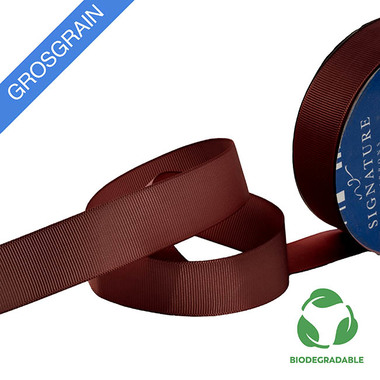 Biodegradable Ribbon - Ribbon Bio-Poly Blend Grosgrain Burgundy (25mmx25m)