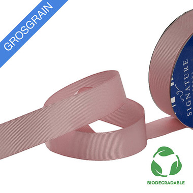 Biodegradable Ribbon - Ribbon Bio-Poly Blend Grosgrain Dark Pink (25mmx25m)