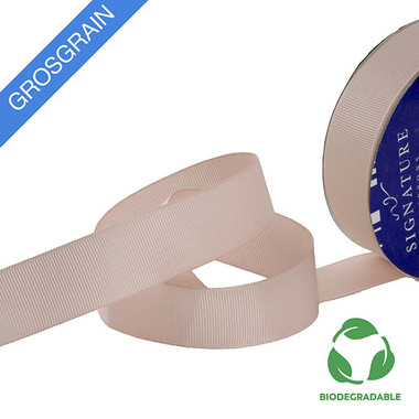 Biodegradable Ribbon - Ribbon Bio-Poly Blend Grosgrain Rose Gold (25mmx25m)